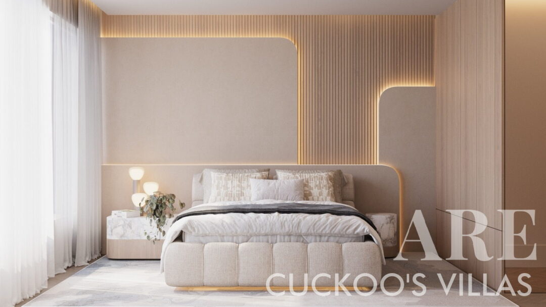 Bright bedroom of the Cuckoo’s Villas