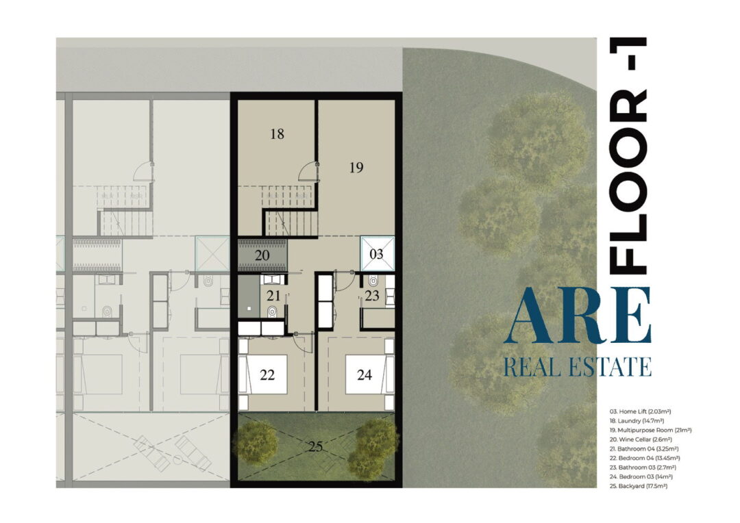 Plan of villa A         Floor -1