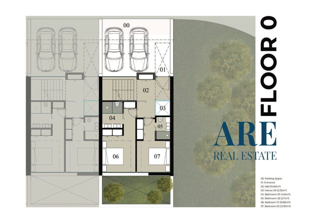 Plan of villa A         Floor 0