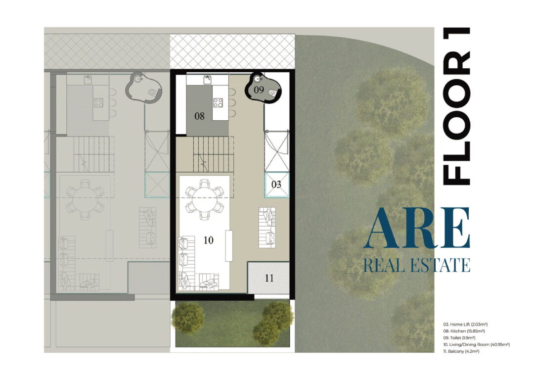 Plan of villa A         Floor 1